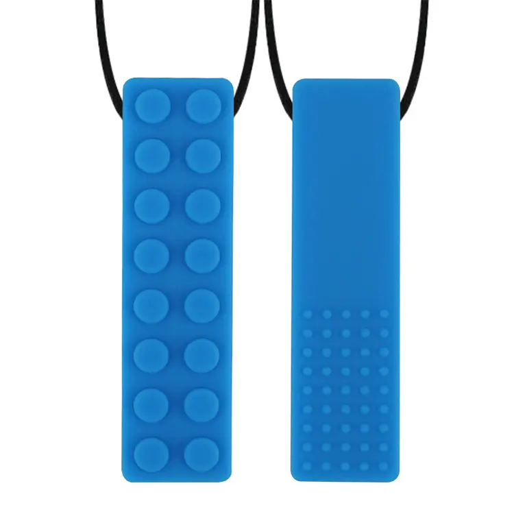 Blue lego chewable necklace