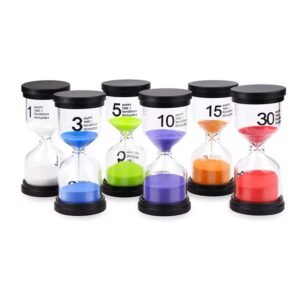 Sand Timer Set of 6 (1 min, 3 min, 5 min, 10 min, 15 min, 30 min)