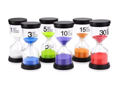 Sand Timer Set of 6 (1 min, 3 min, 5 min, 10 min, 15 min, 30 min)