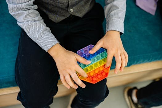 Child exploring different textures with sensory toys